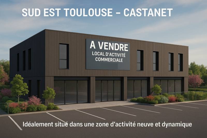 Vente local d’activité professionnelle neuf de 120 m² à Castanet, norme RE 2020 au sud-est de Toulouse, avec fusion de cellules possible